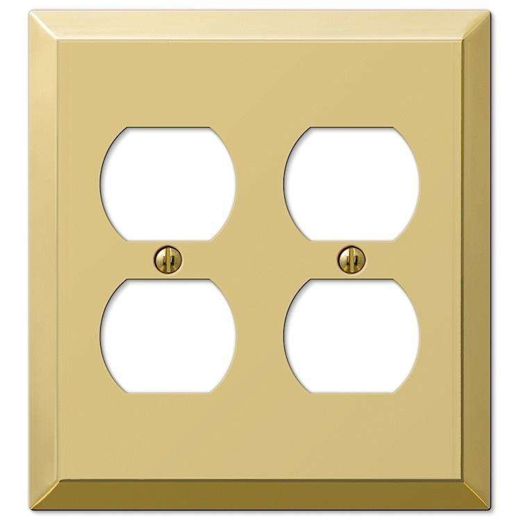 Century Polished Brass 2 Duplex Outlet - Wallplatesonline.com