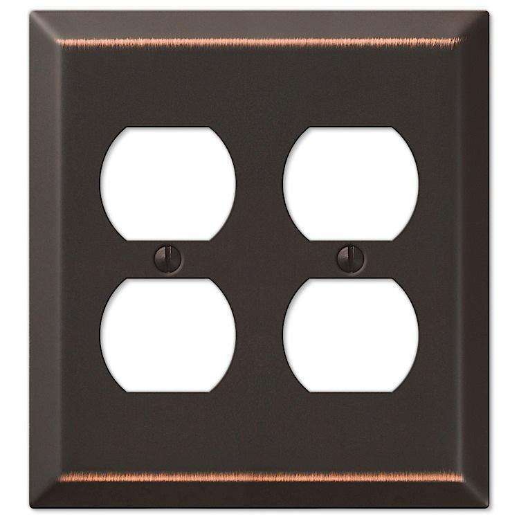 Century Aged Bronze 2 Duplex Outlet - Wallplatesonline.com