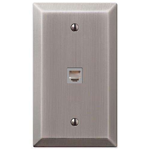 Century Antique Nickel 1 Phone Jack with Hardware - Wallplatesonline.com