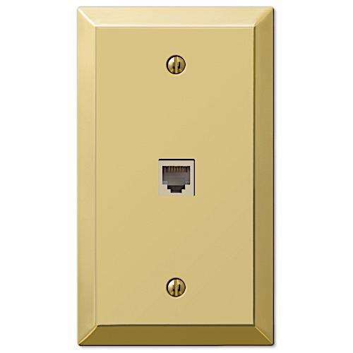 Century Polished Brass 1 Phone Jack with Hardware - Wallplatesonline.com