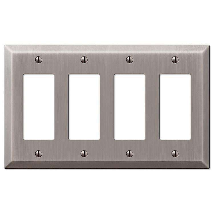 Century Antique Nickel 4 Rocker (GFI) - Wallplatesonline.com