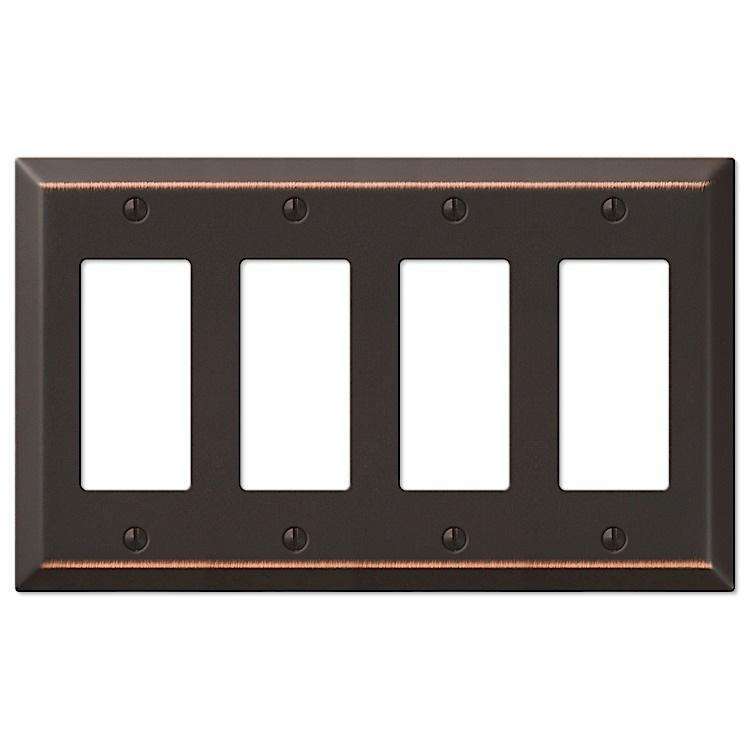 Century Aged Bronze 4 Rocker (GFI) - Wallplatesonline.com