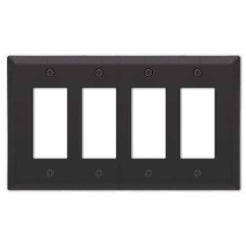 Century Matte Black 4 Rocker (GFI):Wallplatesonline.com