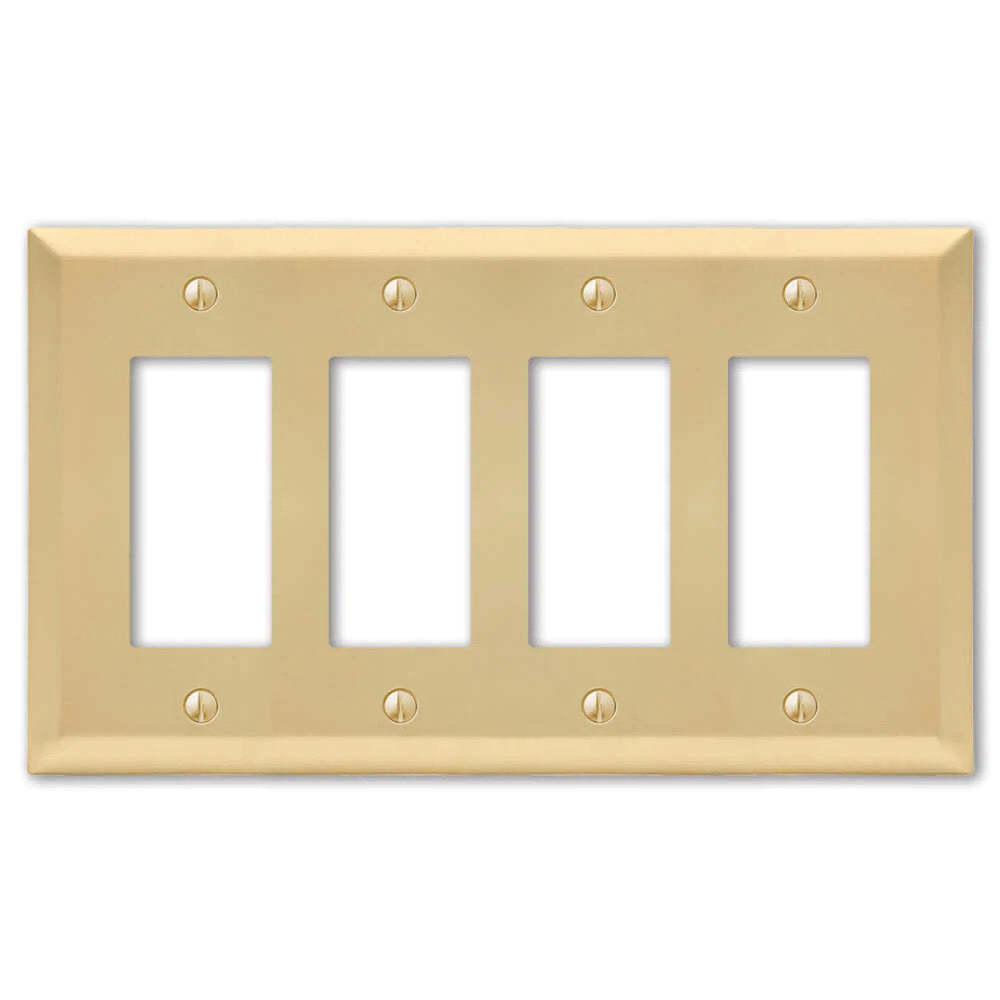 Century Satin Brass 4 Rocker (GFI):Wallplatesonline.com