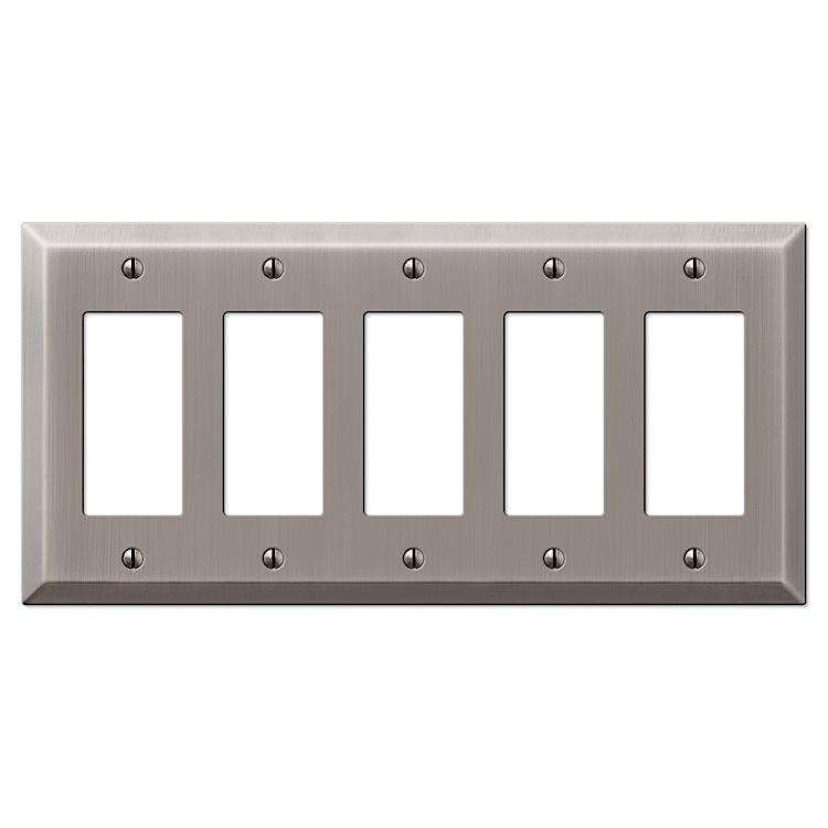 Century Antique Nickel 5 Rocker (GFI) - Wallplatesonline.com
