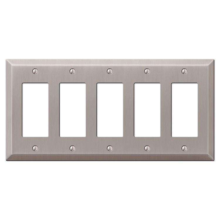 Century Brushed Nickel 5 Rocker (GFI) - Wallplatesonline.com