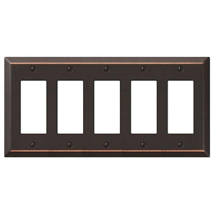 Century Aged Bronze 5 Rocker (GFI) - Wallplatesonline.com