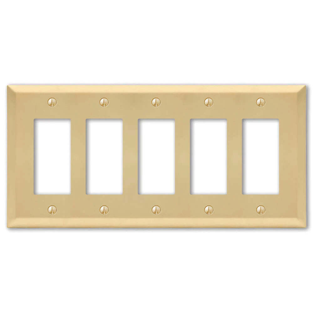 Century Satin Brass 5 Rocker (GFI):Wallplatesonline.com