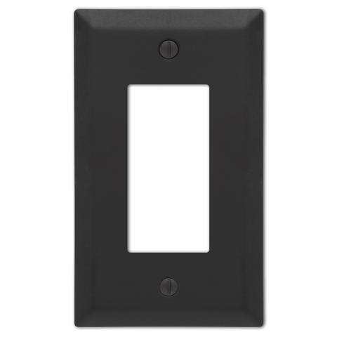 Century Matte Black 1 Rocker (GFI):Wallplatesonline.com