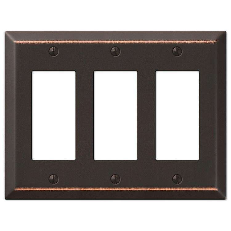Century Aged Bronze 3 Rocker (GFI) - Wallplatesonline.com