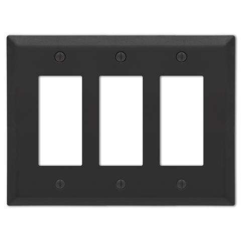 Century Matte Black 3 Rocker (GFI):Wallplatesonline.com