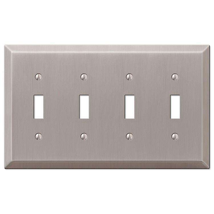 Century Brushed Nickel 4 Toggle - Wallplatesonline.com