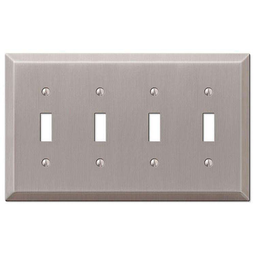 Century Brushed Nickel 4 Toggle - Wallplatesonline.com