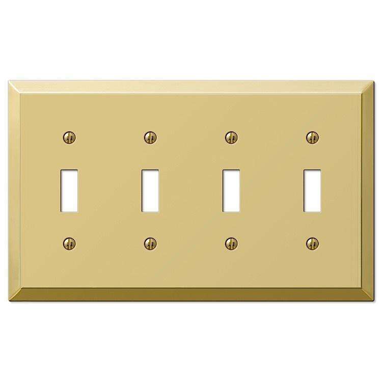 Century Polished Brass 4 Toggle - Wallplatesonline.com