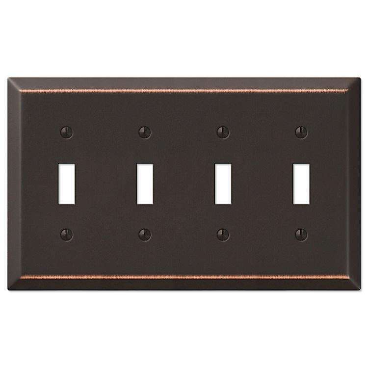 Century Aged Bronze 4 Toggle - Wallplatesonline.com