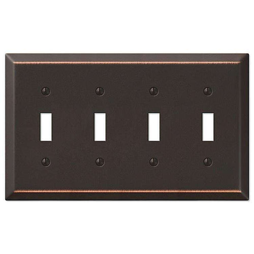 Century Aged Bronze 4 Toggle - Wallplatesonline.com
