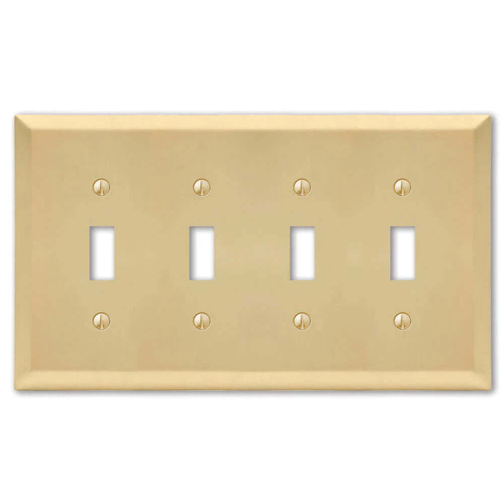 Century Satin Brass 4 Toggle:Wallplatesonline.com