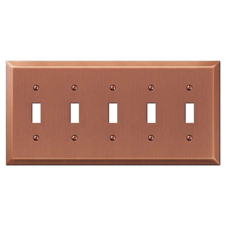 Century Antique Copper 5 Toggle - Wallplatesonline.com
