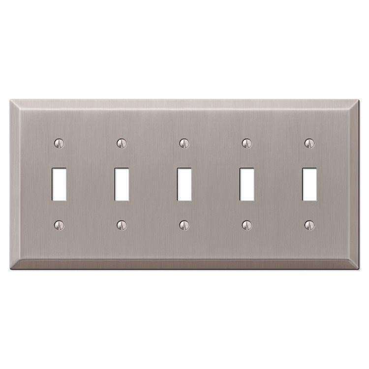 Century Brushed Nickel 5 Toggle - Wallplatesonline.com