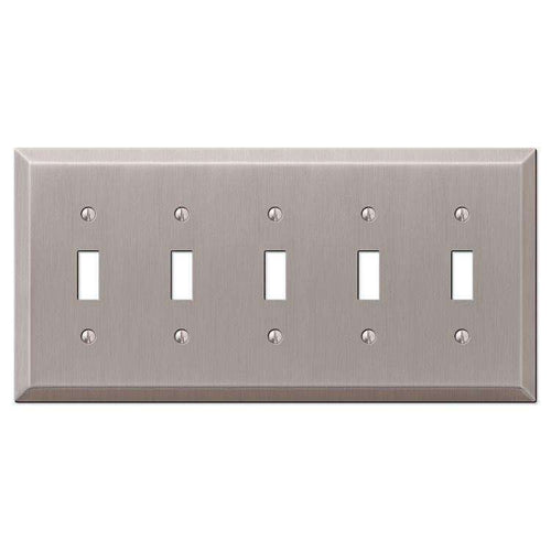 Century Brushed Nickel 5 Toggle - Wallplatesonline.com