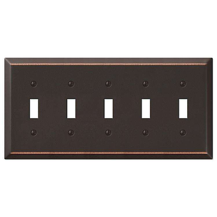 Century Aged Bronze 5 Toggle - Wallplatesonline.com