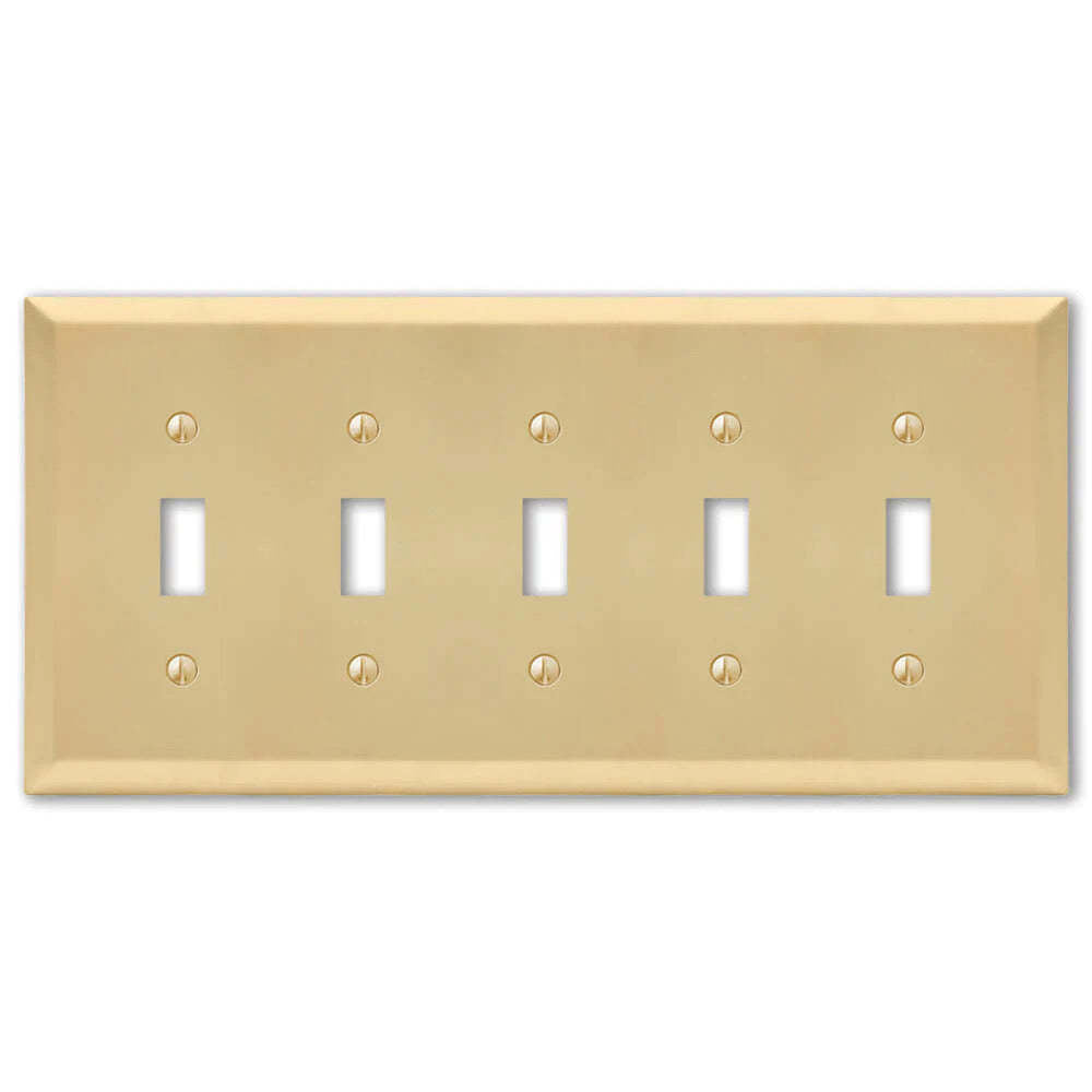 Century Satin Brass 5 Toggle:Wallplatesonline.com