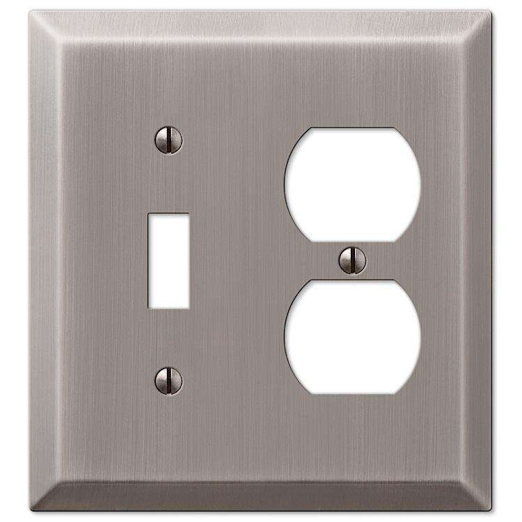 Century Antique Nickel Toggle / Duplex Outlet - Wallplatesonline.com