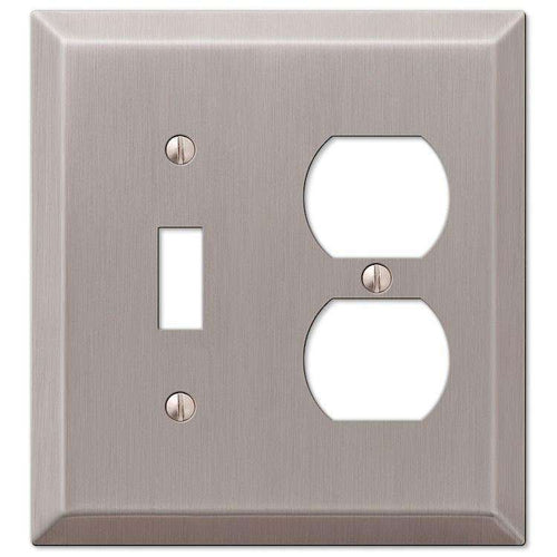 Century Brushed Nickel Toggle / Duplex Outlet - Wallplatesonline.com