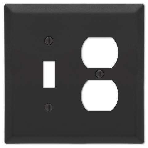 Century Matte Black Toggle / Duplex Outlet