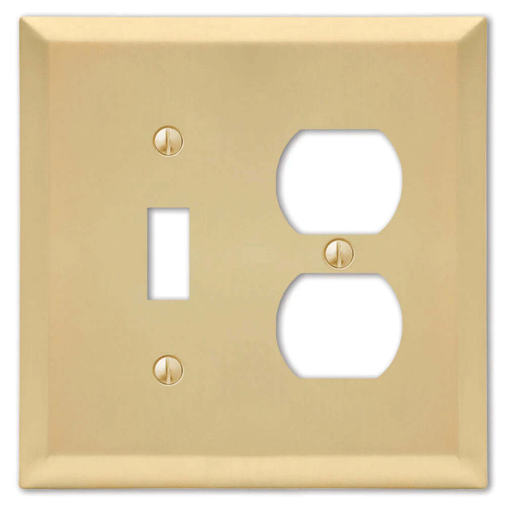 Century Satin Brass Toggle / Duplex Outlet