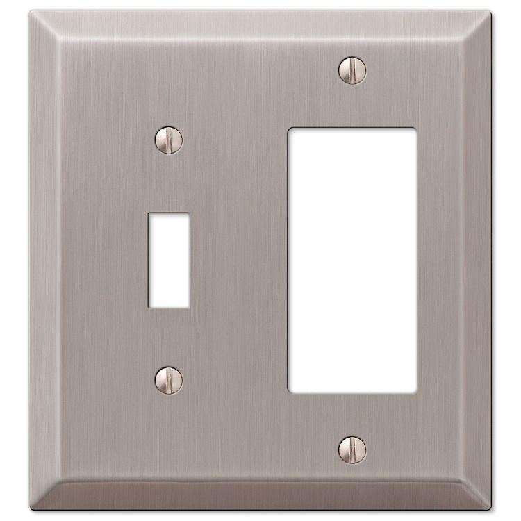 Century Brushed Nickel Toggle / 1 Rocker (GFI) - Wallplatesonline.com