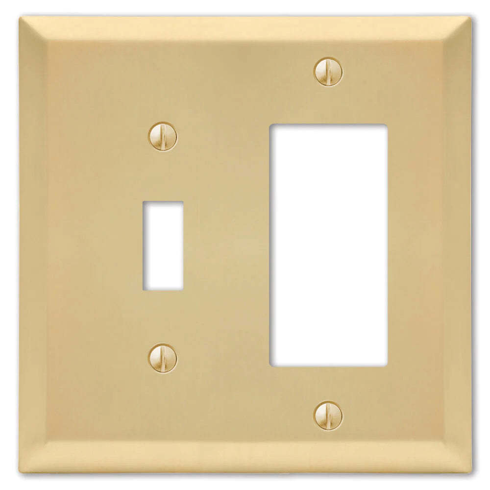 Century Satin Brass Toggle / 1 Rocker (GFI)