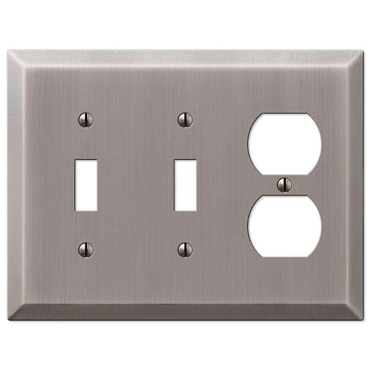 Century Antique Nickel 2 Toggle / Duplex Outlet - Wallplatesonline.com