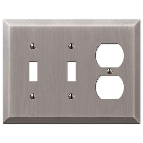 Century Antique Nickel 2 Toggle / Duplex Outlet - Wallplatesonline.com