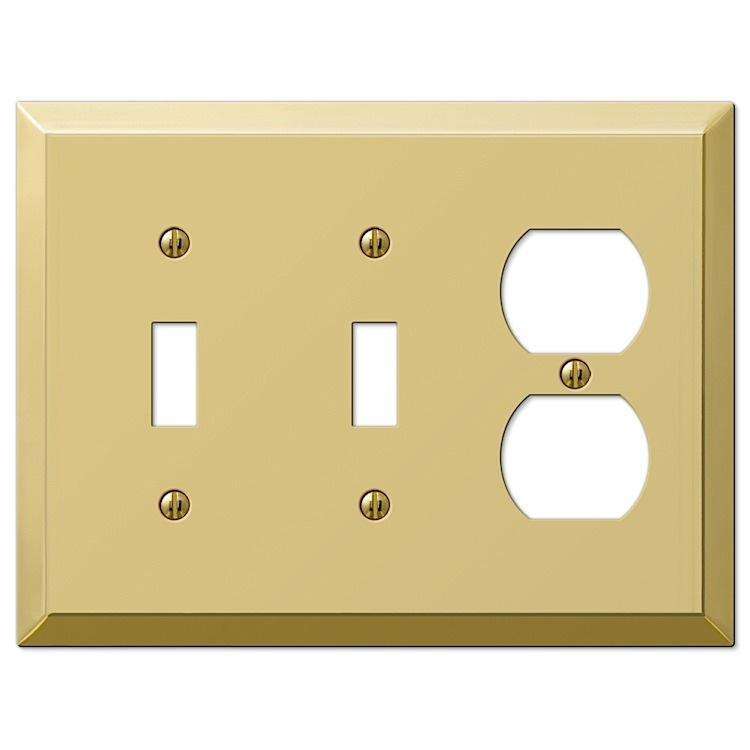 Century Polished Brass 2 Toggle / Duplex Outlet - Wallplatesonline.com