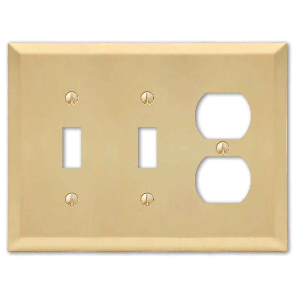 Century Satin Brass 2 Toggle / Duplex Outlet