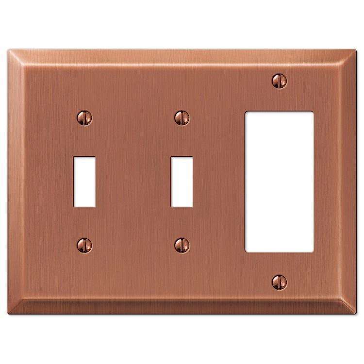 Century Antique Copper 2 Toggle / 1 Rocker (GFI) - Wallplatesonline.com
