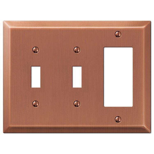 Century Antique Copper 2 Toggle / 1 Rocker (GFI) - Wallplatesonline.com