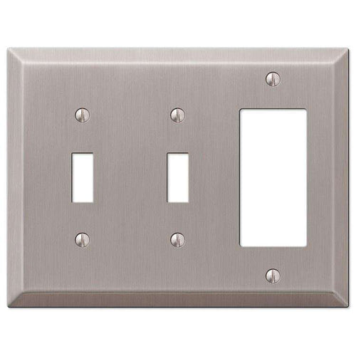 Century Brushed Nickel 2 Toggle / 1 Rocker (GFI) - Wallplatesonline.com