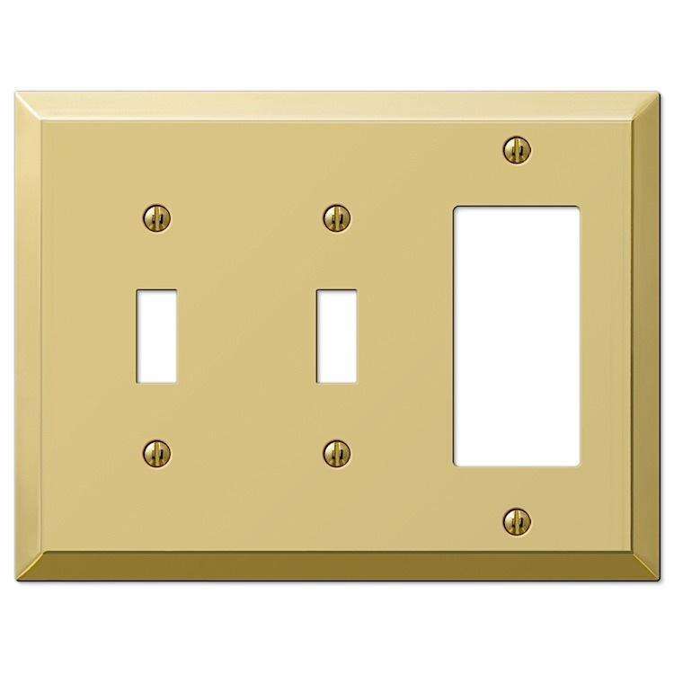 Century Polished Brass 2 Toggle / 1 Rocker (GFI) - Wallplatesonline.com