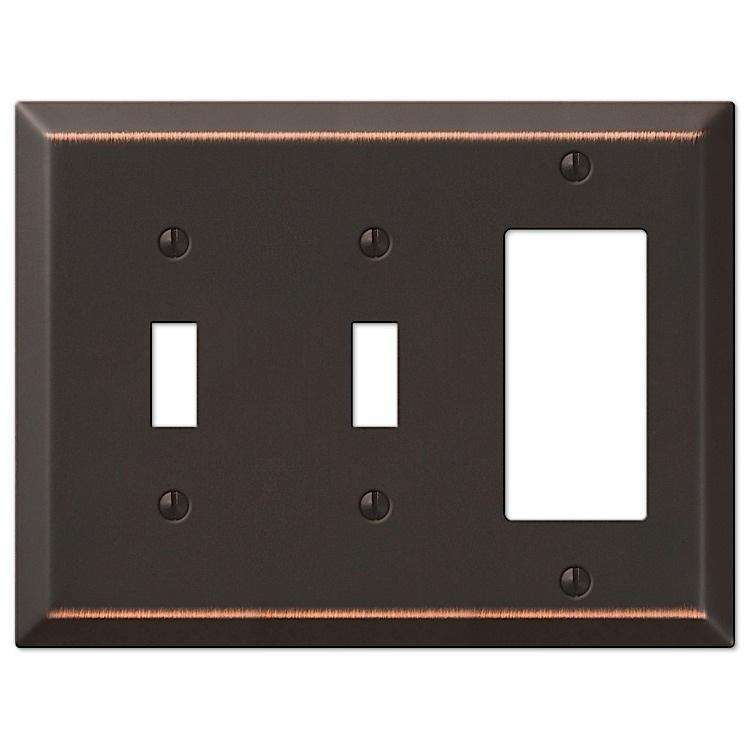 Century Aged Bronze 2 Toggle / 1 Rocker (GFI) - Wallplatesonline.com