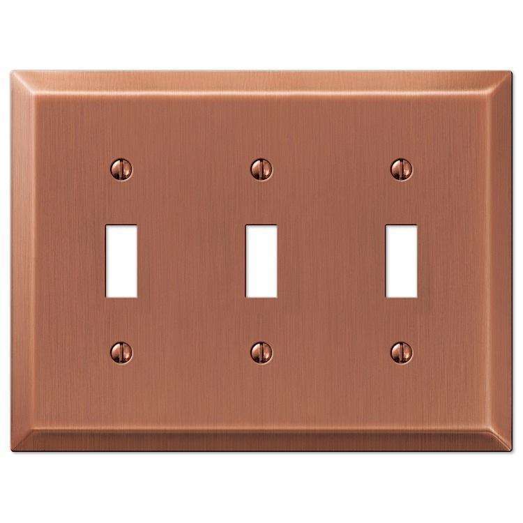 Century Antique Copper Triple Toggle - Wallplatesonline.com