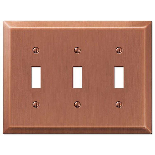 Century Antique Copper Triple Toggle - Wallplatesonline.com