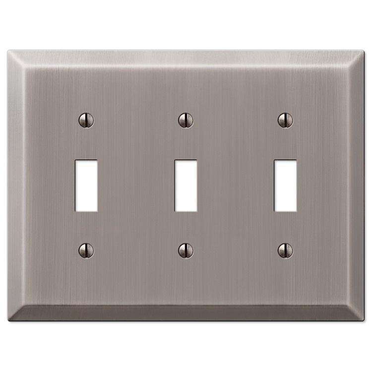 Century Antique Nickel Triple Toggle - Wallplatesonline.com