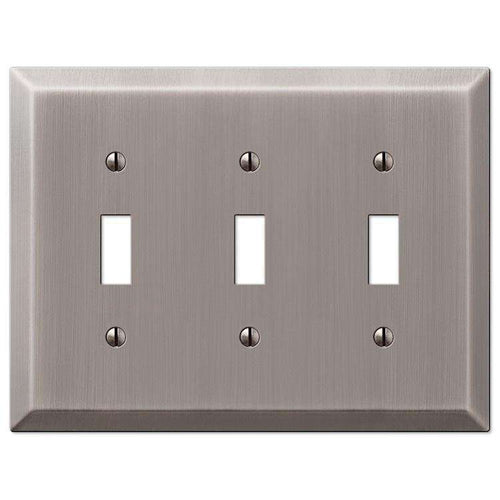 Century Antique Nickel Triple Toggle - Wallplatesonline.com