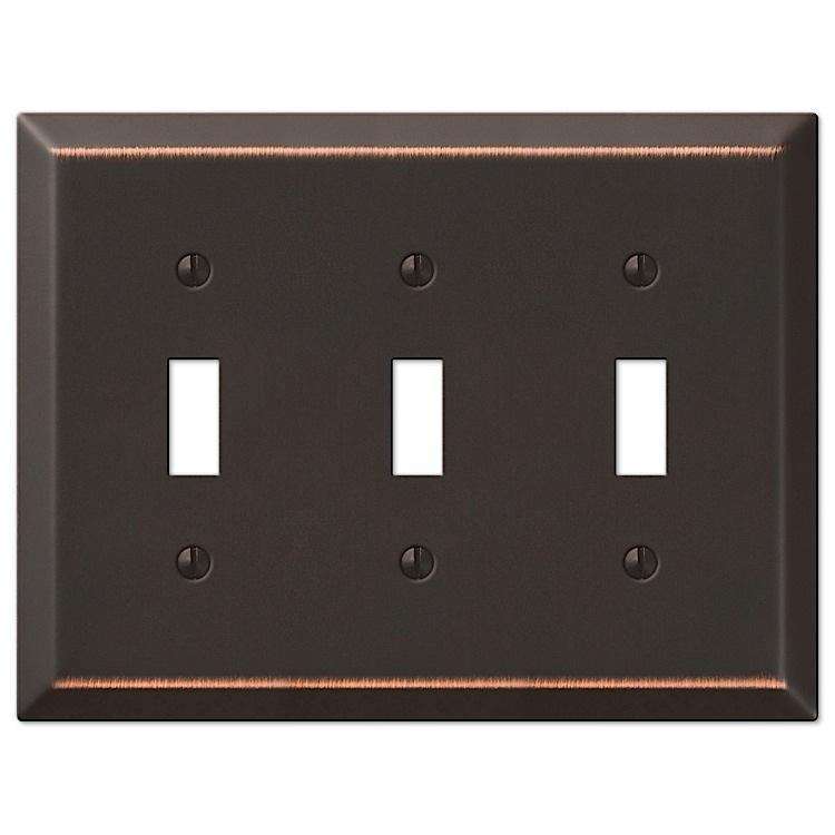 Century Aged Bronze Triple Toggle - Wallplatesonline.com