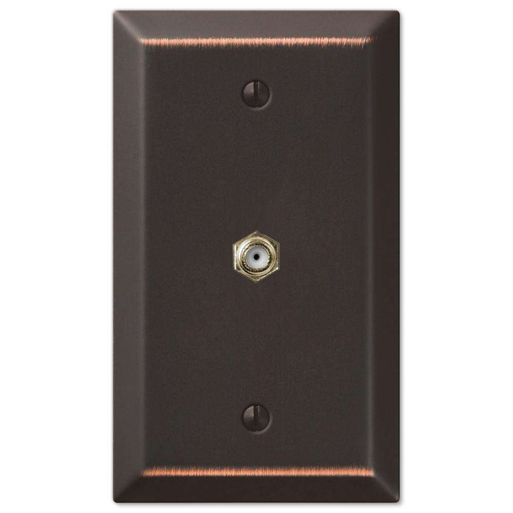 Century Aged Bronze 1 Cable TV with Hardware - Wallplatesonline.com