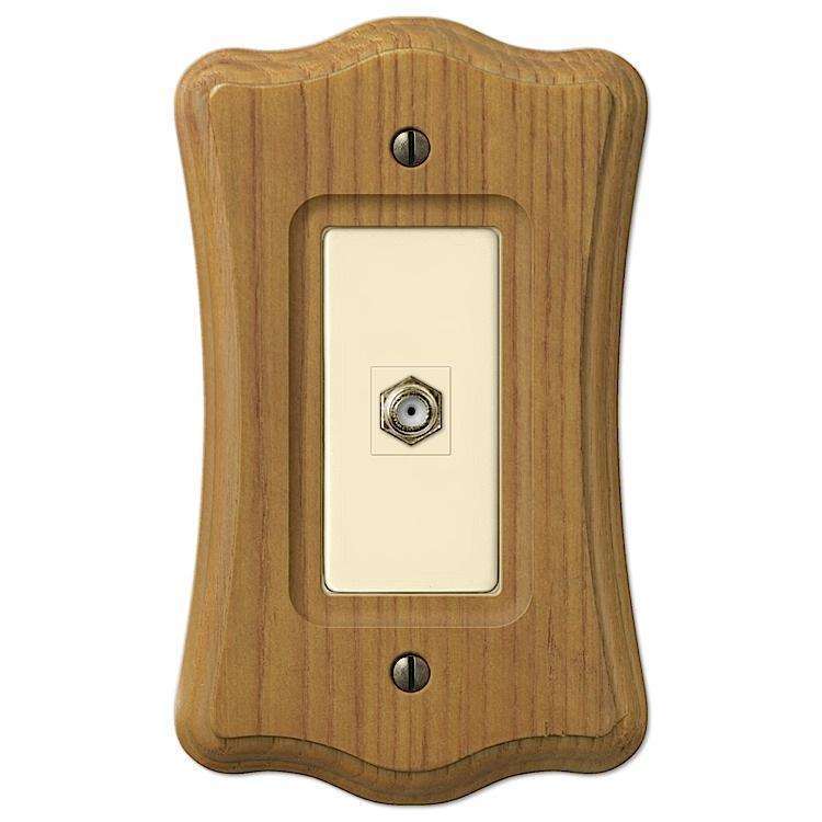 Austin Medium Oak 1 Cable TV with Hardware - Wallplatesonline.com