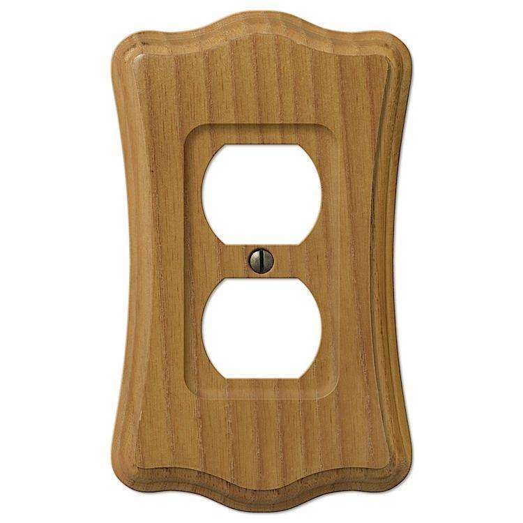 Austin Medium Oak 1 Duplex Outlet - Wallplatesonline.com