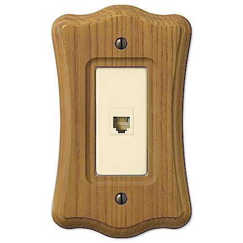 Austin Medium Oak 1 Phone Jack with Hardware